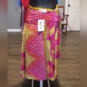 Paths of spirit reversible wrap skirt